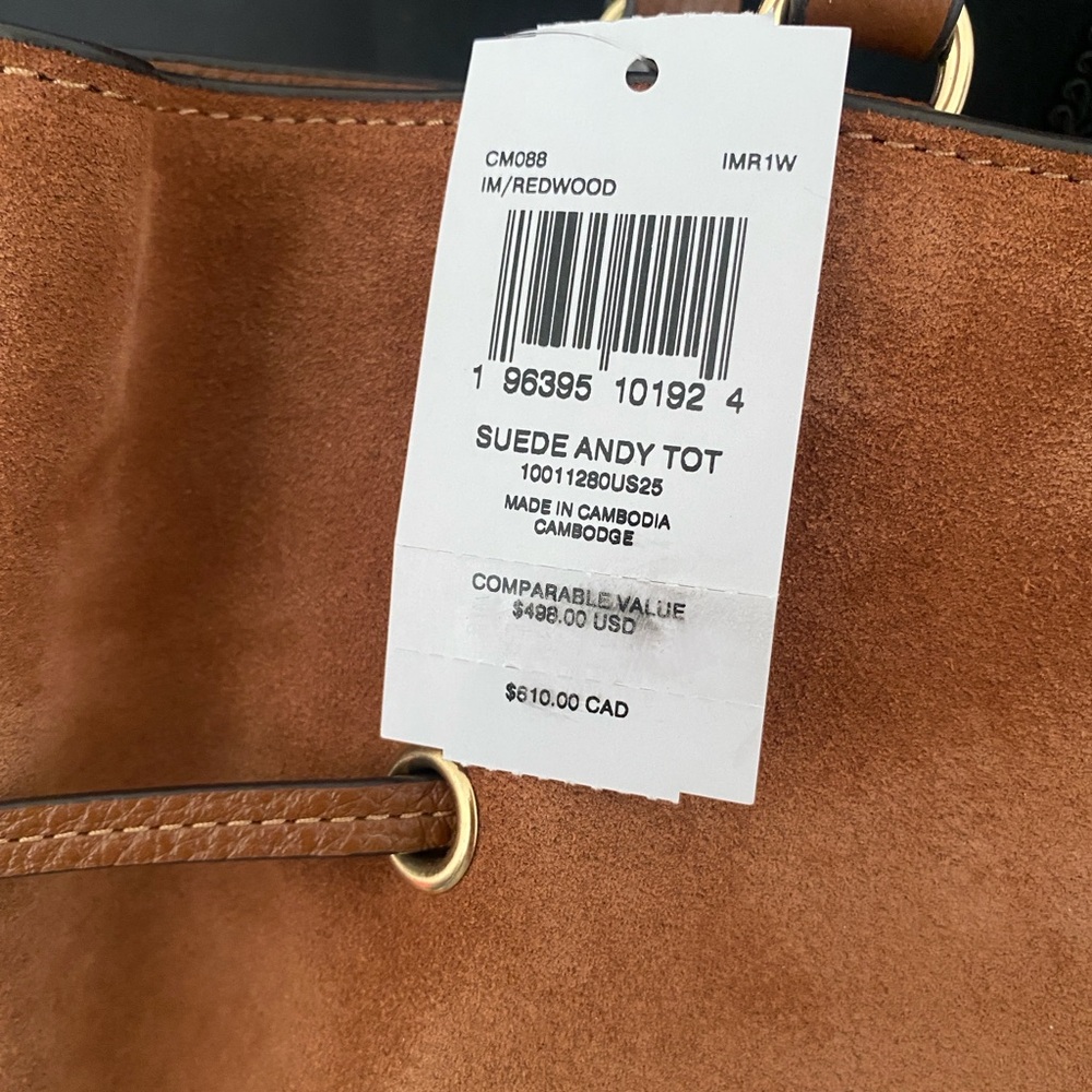 Coach Brown Suede Tote - Picture 3 of 17